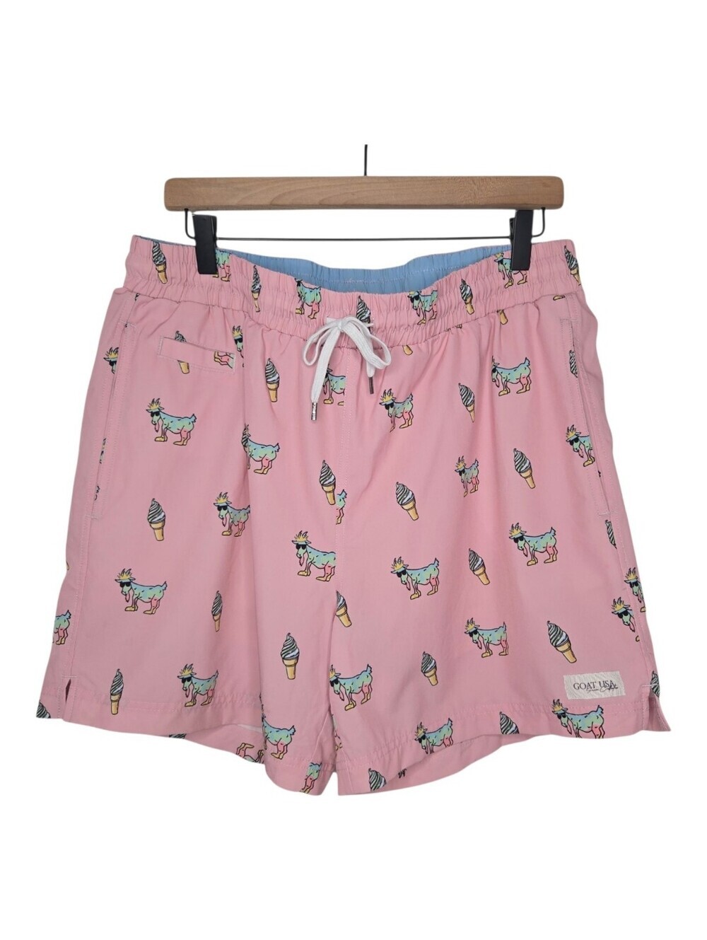 Goat USA Mens Pink Ice Cream Swim Trunks Size Large